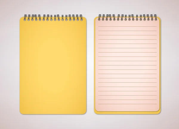 Colore giallo notebook vuoto — Vettoriale Stock