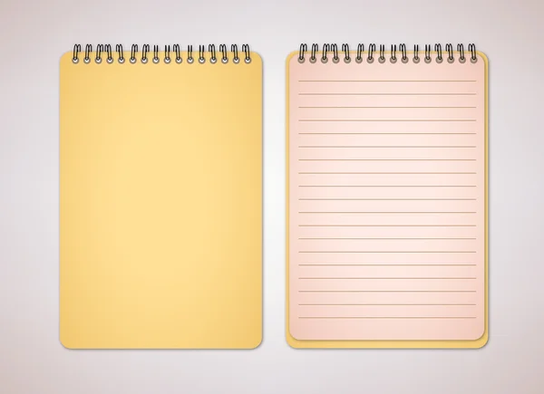 Cuaderno en blanco de color amarillo — Vector de stock