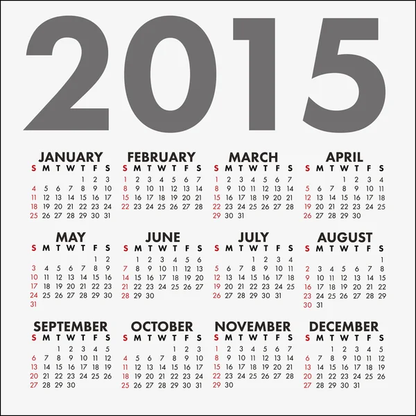 Calendrier 2015 Illustrations De Stock Libres De Droits