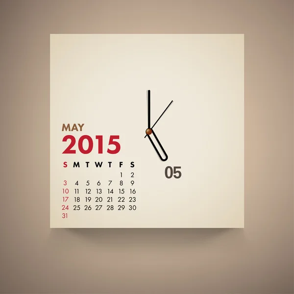 Calendrier 2015 Mai Horloge Design Graphismes Vectoriels