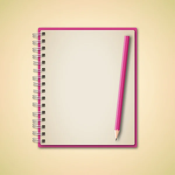Ροζ χρώματος κενό σημειωματάριο Διανυσματικά Γραφικά