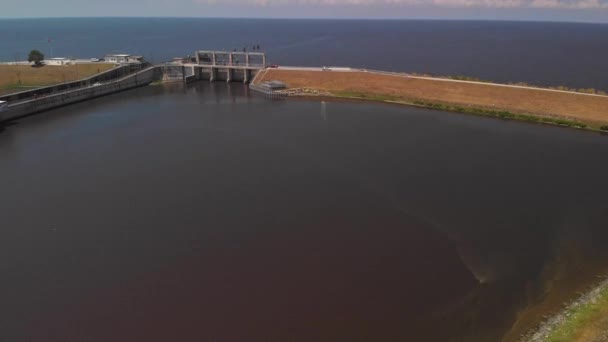 Озеро Окічобі Порт Маяка Локи Дам Вид Повітря — стокове відео