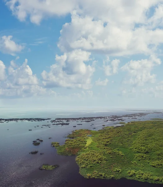 Aerial View Okeechobee Lake Florida Drone Shot — Zdjęcie stockowe