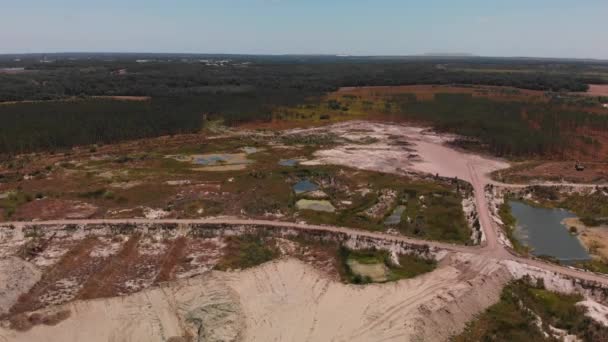 Letecký Pohled Povrchový Důlní Lom Floridě — Stock video