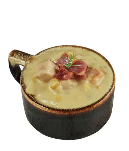 Sopa de patata con queso y tocino —  Fotos de Stock