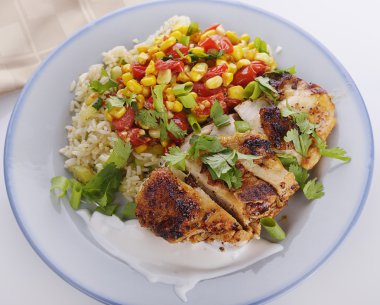 Tavuklu pilav ve sebze