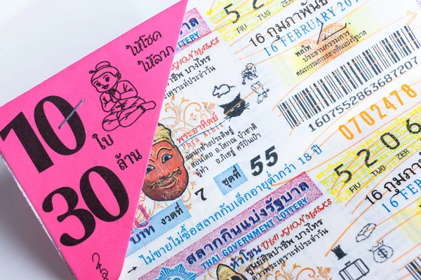 Bangkok, Thailand - 10 februari 2015: Lotteri biljett säljs på co — Stockfoto