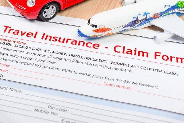 Travel Insurance Claim application form on table, business and r — Stock Photo, Image