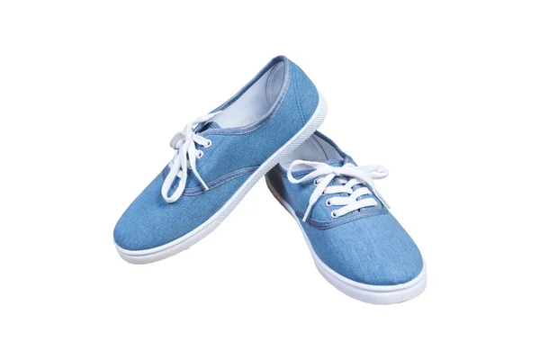 Пара кросівок, синій колір ізольований фон — стокове фото