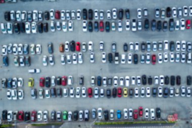 Otopark, odak ve sığ derinliği arka plan bulanıklık,