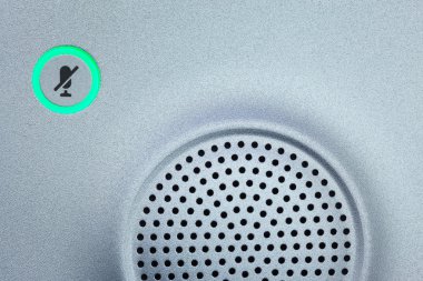 Mikrofon simgesi anahtarı ve conferenc için hoparlör arka plan