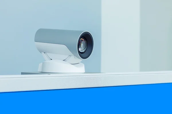 Telefonkonferens, videokonferens eller telepresence kamera med blu — Stockfoto