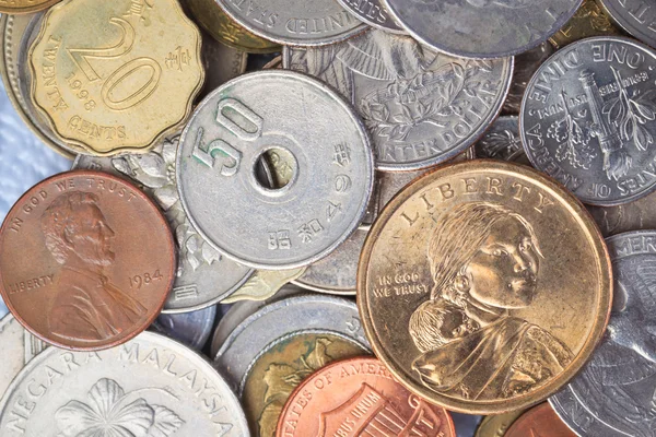 US American coin with wording "in God we trust" on top of many i — Stock Photo, Image