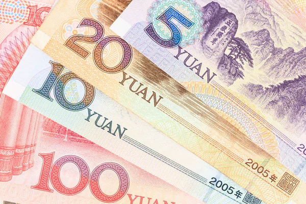 Chinese or Yuan banknotes money  from China's currency, close up — Stock Photo, Image