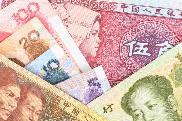 Chinese or Yuan banknotes money  from China's currency, close up — Stock Photo, Image