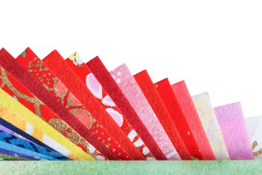 Soyut renkli origami kağıt desen doku yığılmış katmanı yeniden