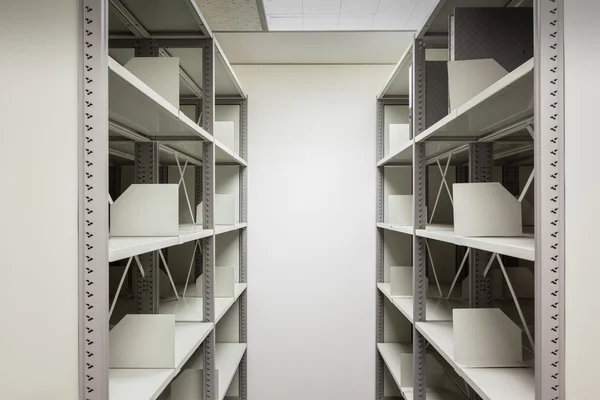 Empty filing cabinet with wheel for business document secret and — Stock Photo, Image