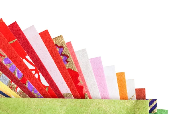Abstrakt färgglada origami papper mönster textur staplade lager re — Stockfoto