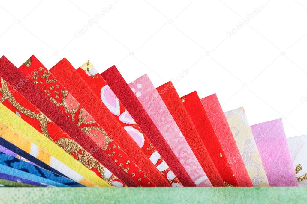 Abstract colorful origami paper pattern texture stacked layer re