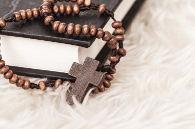 Christian haç kolye kutsal İncil kitap, İsa Din konsantrasyon