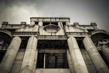 terk edilmiş binada-ebilmek kullanma korku film sahne arka plan, düşük bir