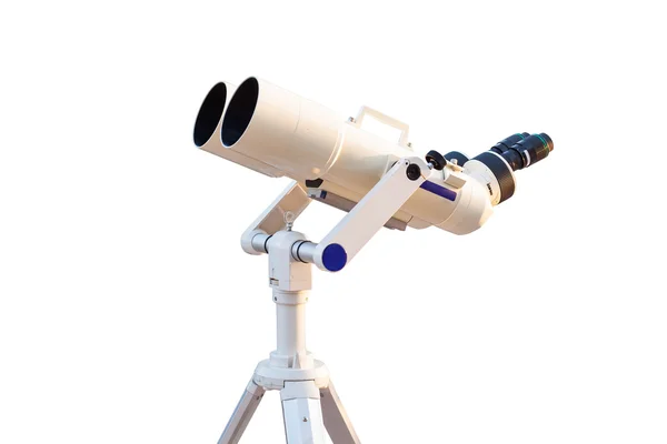 検索星宇宙の白い背景で隔離の望遠鏡, — ストック写真