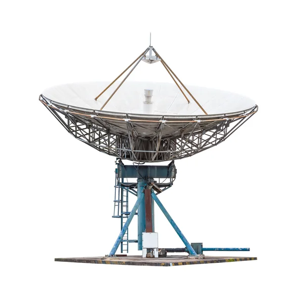 Antenne parabolique radar grande taille isolé sur fond blanc — Photo