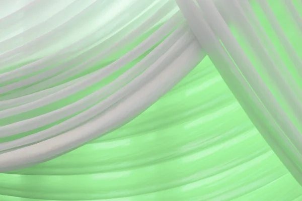 Luxe zoete witte en groene of aqua gordijn — Stockfoto