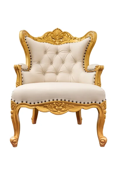 Oude vintage lederen klassieke fauteuil geïsoleerd op een witte pagina — Stockfoto