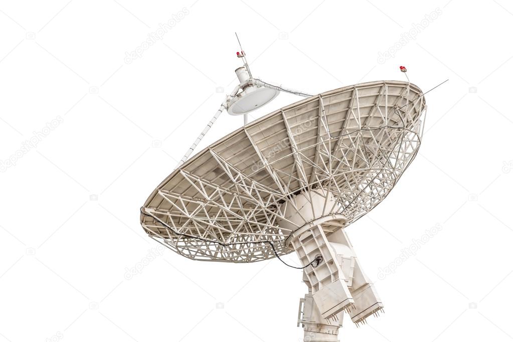 satellite dish antenna radar big size isolated on white backgrou