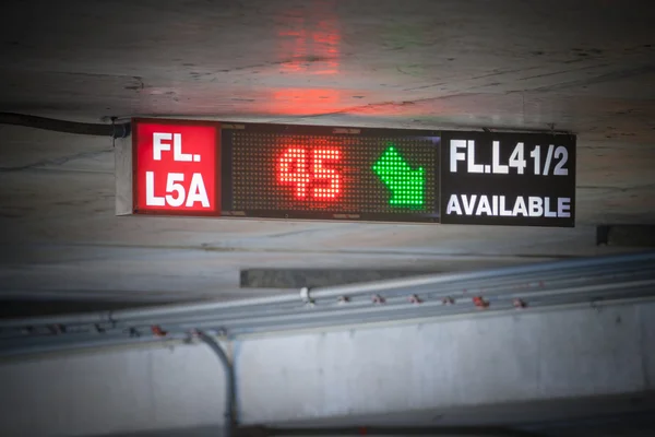 Car parking light sign, inform the rest of car park installed at — Stock Photo, Image