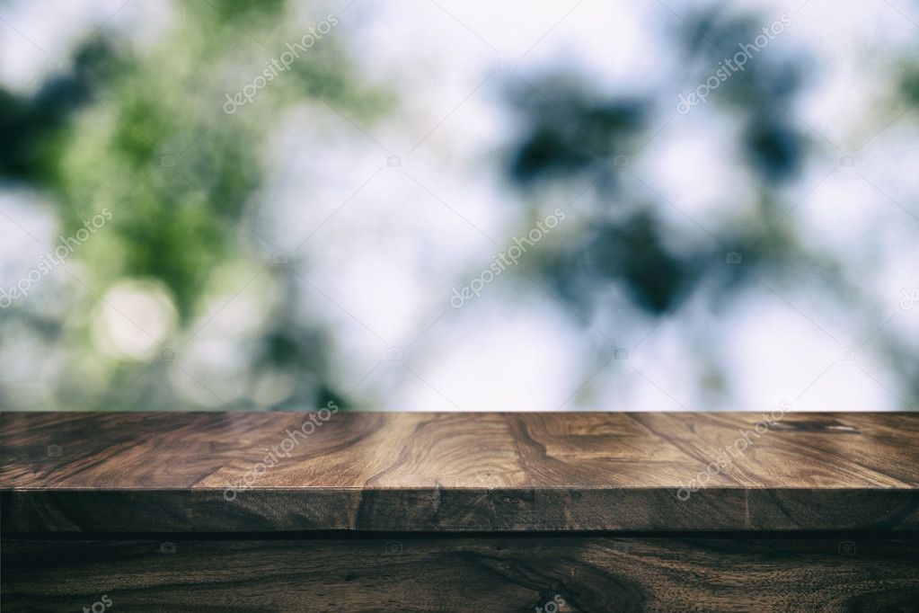 Empty top wooden table