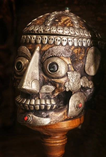 Tibetan Kapala ritual skull. — Stock Photo, Image