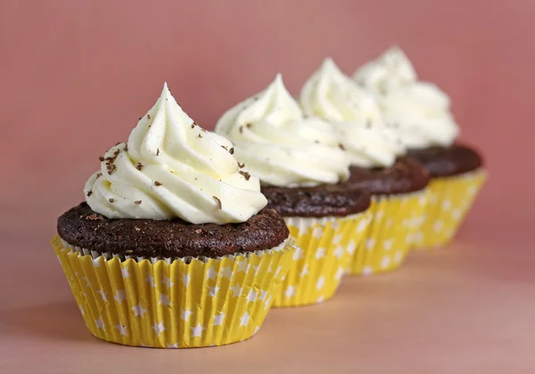 Schokoladen-Cupcakes Stockfoto