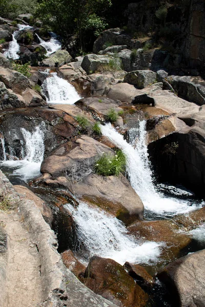 Bild Des Wasserfalls Del Diablo Villanueca Vera Extremadura — Stockfoto