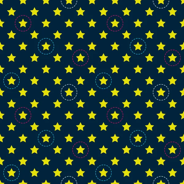 Gelbe Sterne Auf Dunklem Hintergrund Kontrastierender Hintergrund Für Jeden Einsatz — Stockvektor