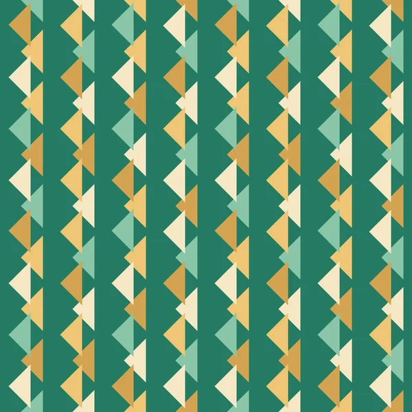 Fond Sans Couture Avec Des Triangles Vert Beige Lignes Verticales — Image vectorielle