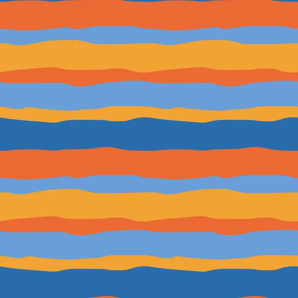 Bright Orange Blue Wavy Stripes Horizontal Stripes Seamless Background Any — Stock Photo, Image