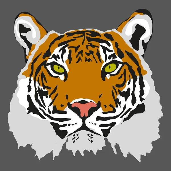 Tigergesicht Auf Dunklem Hintergrund Das Symbol Des Jahres 2022 — Stockvektor