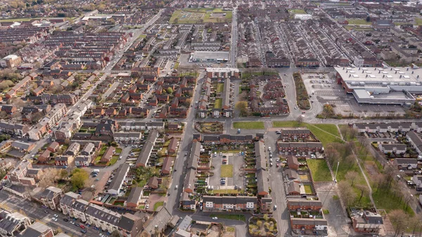 Vista aérea de la ciudad de Liverpool en Reino Unido — Foto de Stock