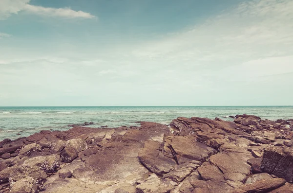 Beach and blue sea vintage — Stock Photo, Image