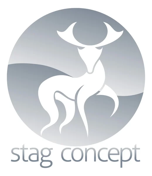 Stag deer circle design — Stock Vector