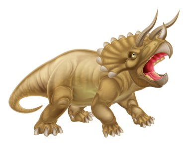 Triceratops dinozor illüstrasyon