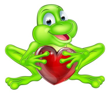 Frog heart concept clipart