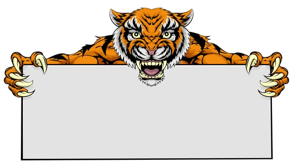 Tygrys Maskotka znak — Wektor stockowy