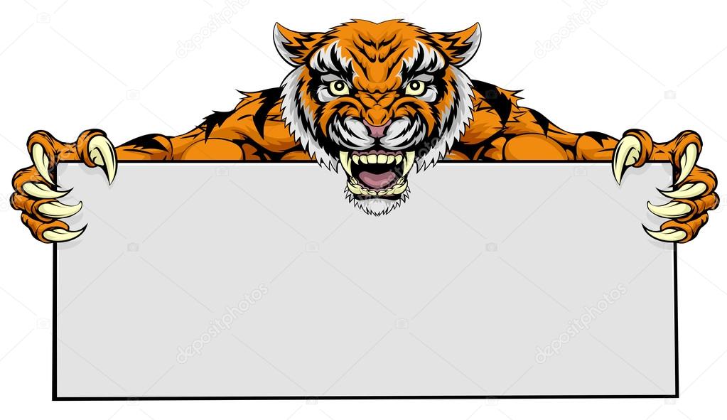 Tiger mascot sign