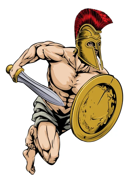 Gladiator warrior sports mascot — Stock Vector