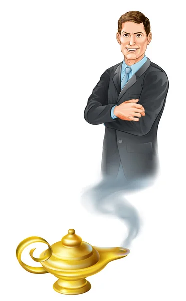 Business Genie Illustration — Vector de stoc