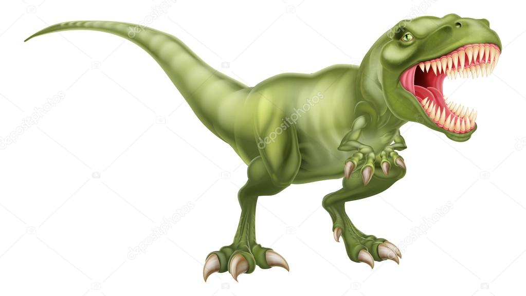 Tyrannosaurus Dinossauro Desenho Animado Personagem Etiqueta Ilustração  imagem vetorial de interactimages© 522192422