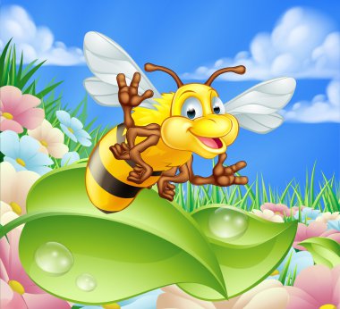 Çizgi film arı çayırda